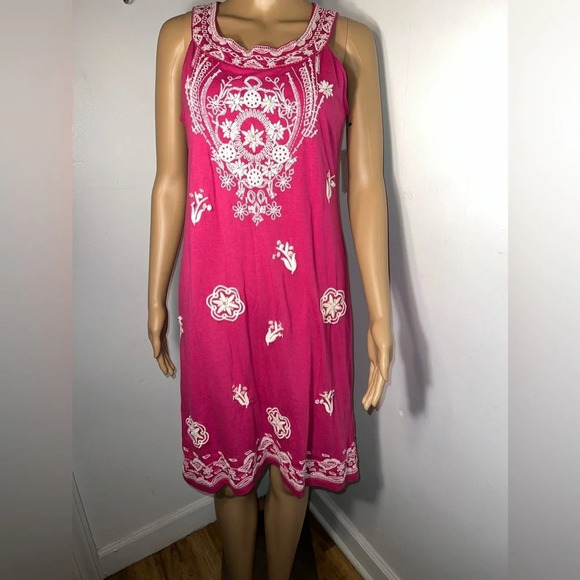 Charter Club,M,NWOT,  sleeveless, embroidered beaded, scoop neck, midi, dress - Picture 6 of 9